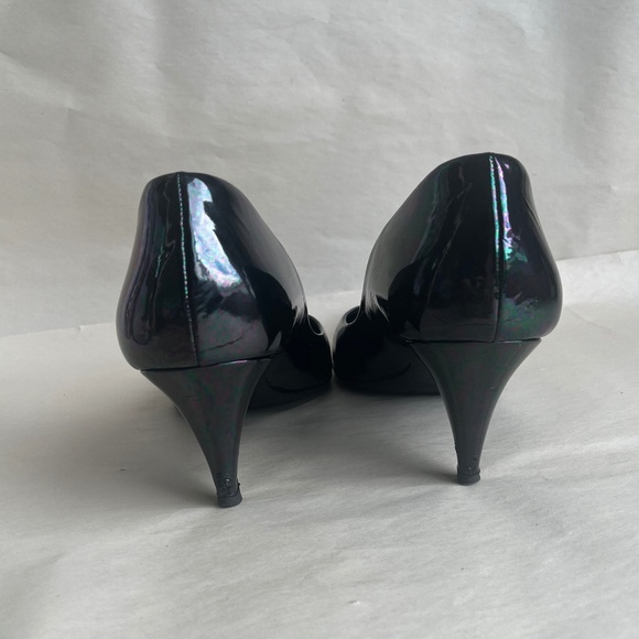 Pedro Garcia Black/Multicolor/Green Pointed Toe Patents Leather Heels Pumps 8.5 - Picture 6 of 14